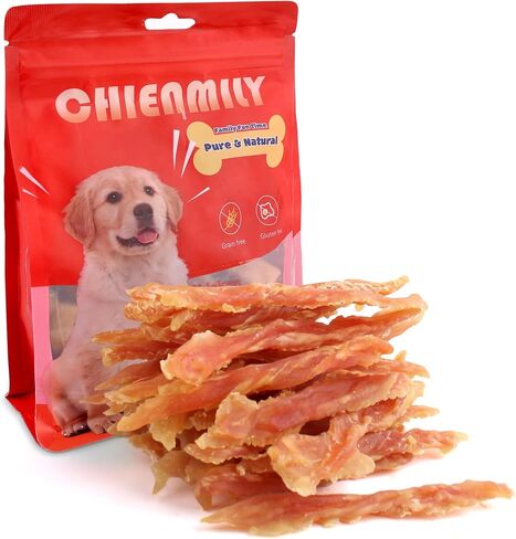شرائح دجاج متشنجة من Chienmily Dog Treats، مضغ جرو طبيعي تمامًا من الدرجة البشرية، للكلاب الصغيرة والمتوسطة والكبيرة، 11.6 أونصة in Kuwait