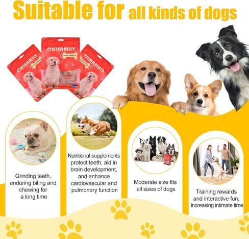 شرائح دجاج متشنجة من Chienmily Dog Treats، مضغ جرو طبيعي تمامًا من الدرجة البشرية، للكلاب الصغيرة والمتوسطة والكبيرة، 11.6 أونصة in Kuwait