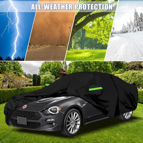 Waterproof Car Cover Replace for 2016-2022 Fiat 124 Spider, 210T &Cotton Liner All Weather Car Cover with Zipper Door for Snow Rain Dust Hail Protection in Saudi Arabia