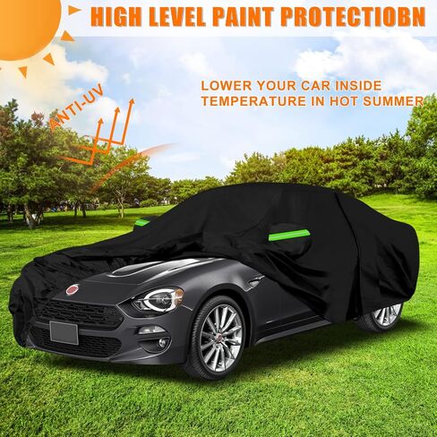 Waterproof Car Cover Replace for 2016-2022 Fiat 124 Spider, 210T &Cotton Liner All Weather Car Cover with Zipper Door for Snow Rain Dust Hail Protection in Saudi Arabia