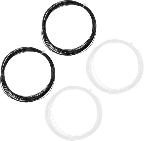 M METERXITY 4Pcs Badminton Racket String - High Flexibility Training Nylon Racquet String Line Badminton Repair Accessory for Badminton (10Mx0.75mm, Black White) in Saudi Arabia