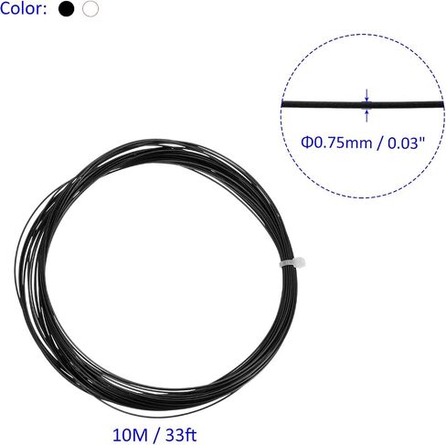 M METERXITY 4Pcs Badminton Racket String - High Flexibility Training Nylon Racquet String Line Badminton Repair Accessory for Badminton (10Mx0.75mm, Black White) in Saudi Arabia