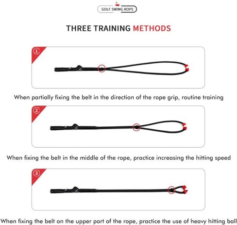 Dapuly Golf Swing Training Aid Rope, Portable Golf Swing Trainer Training Adjustable Handle Golf Posture Movement Correction Indoor Golf Training Equipment for Golf Club Beginners in Saudi Arabia