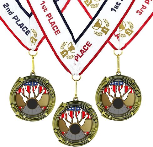 Bowling Swirling Stars Design Medal - 1st, 2nd, 3rd Place in Saudi Arabia