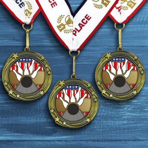 Bowling Swirling Stars Design Medal - 1st, 2nd, 3rd Place in Saudi Arabia