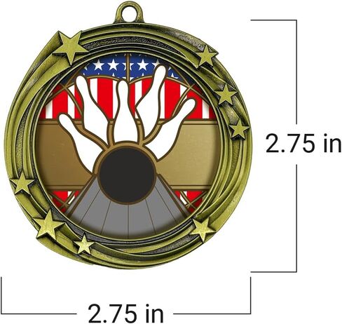 Bowling Swirling Stars Design Medal - 1st, 2nd, 3rd Place in Saudi Arabia