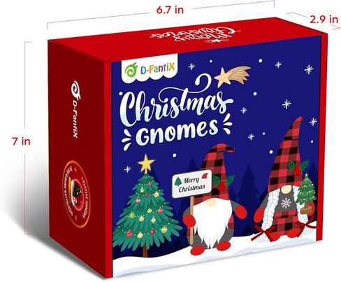 D-FantiX 2pack عيد الميلاد التماثيل القطيفة مع علامة عيد الميلاد وشجرة عيد الميلاد، اليدوية السويدية Tomte سانتا الاسكندنافية تمثال الشمال أفخم قزم دمية جنوم زينة عيد الميلاد الحلي ديكور المنزل in Kuwait