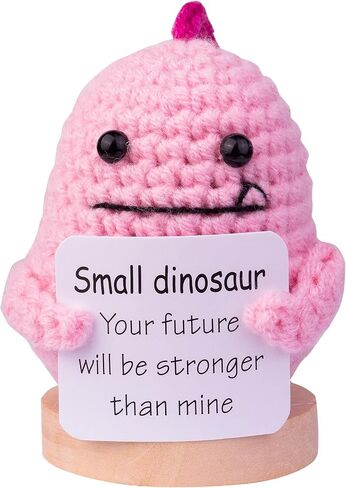 MuMyer Handmade Emotional Support Animal Car Ornament, Cute Animal Knitting Doll Gift, Funny Crochet Animal Doll Car Dashboard Decoration with Wooden Base for Car Home Office(Purple) in Saudi Arabia