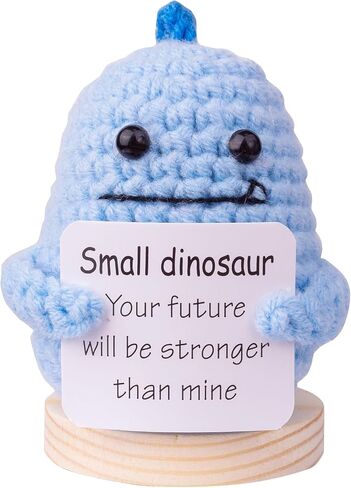 MuMyer Handmade Emotional Support Animal Car Ornament, Cute Animal Knitting Doll Gift, Funny Crochet Animal Doll Car Dashboard Decoration with Wooden Base for Car Home Office(Purple) in Saudi Arabia