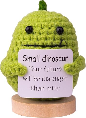 MuMyer Handmade Emotional Support Animal Car Ornament, Cute Animal Knitting Doll Gift, Funny Crochet Animal Doll Car Dashboard Decoration with Wooden Base for Car Home Office(Purple) in Kuwait