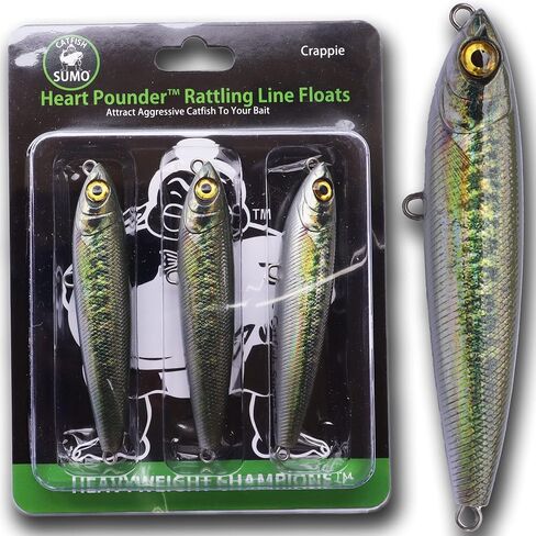 Heart Pounder Catfish Rattling Line Float Lure for Catfishing, Demon Dragon Style Peg for Brute Size Baits, 5 inch, 3-Pack in Saudi Arabia