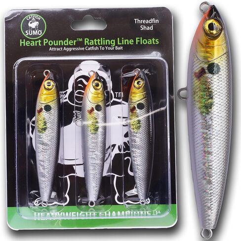 Heart Pounder Catfish Rattling Line Float Lure for Catfishing, Demon Dragon Style Peg for Brute Size Baits, 5 inch, 3-Pack in Saudi Arabia