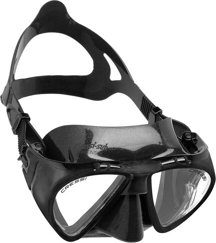 Adult Dive Mask with Inclined Lens, Lateral Visibility, and Silicone Skirt for Scuba Diving - Penta+: Made in Italy in Saudi Arabia