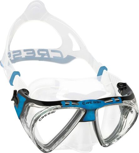 Adult Dive Mask with Inclined Lens, Lateral Visibility, and Silicone Skirt for Scuba Diving - Penta+: Made in Italy in Saudi Arabia
