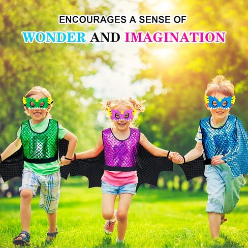 Dragon-Wings Costume for Kids Mask Dinosaur Dress Up Cape as Boys Girls Child Dino Birthday Party Favors Gifts Toys in Saudi Arabia