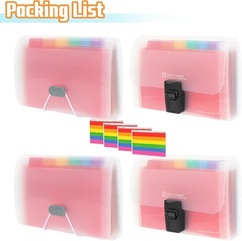 4 Pack Small Accordion File Organizer 13 Pockets A6 Mini Expanding File Folders,7x4.6 Inches,Coupon Receipt Holder Organizer, Expanding File for Cards, Coupon, Receipt, Ticket in Saudi Arabia