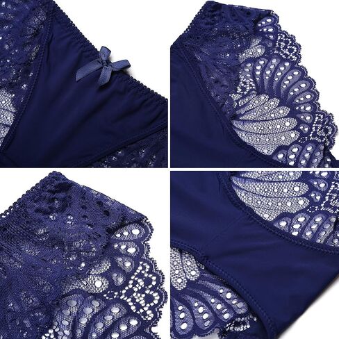 titivate Women's Lace Underwear Birefs Soft Hipster Panties Comfort Bikini Underwear for Ladies,Pack of 4 in Saudi Arabia