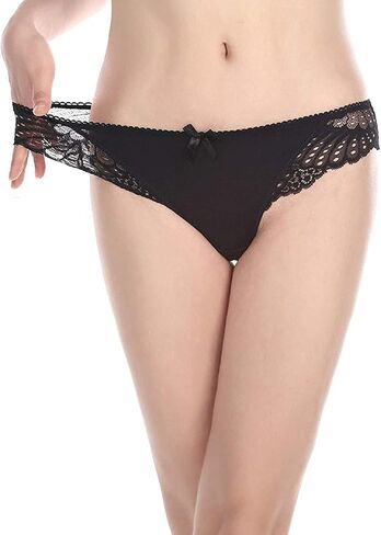 titivate Women's Lace Underwear Birefs Soft Hipster Panties Comfort Bikini Underwear for Ladies,Pack of 4 in Saudi Arabia