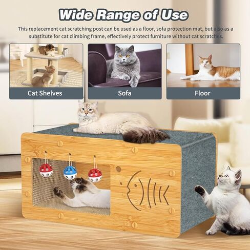 YUEPET 78.7 × 15.8 بوصة غطاء خدش للقطط قابل للتشذيب، وسادة خدش للقطط ذاتية اللصق، أرفف شجرة القطط، قطع غيار بديلة لحماية أرضية الأريكة in Kuwait