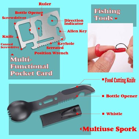 مجموعة النجاة في حالات الطوارئ 13 في 1 من BOLDALLY - هدية للرجال والأب - أساسيات التخييم والمشي لمسافات طويلة - معدات تكتيكية في علبة مقاومة للماء للمغامرة في الهواء الطلق والاستعداد للكوارث in Kuwait