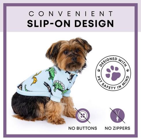 Rocky Thermal Jacket Clothes Fleece Lined Sweater for Dogs, Puppies, Warm Coat Bodysuit Onesie One Piece Vest Pet Jammies with Leg Warmers for Small, Medium, Large Dogs Cats (Dinosaur, Large) in Saudi Arabia