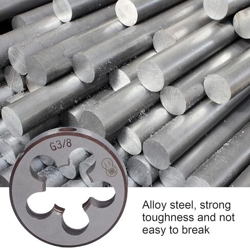 G3/8 Thread Repair Die, Alloy Steel Cylindrical Pipe Threading Tool with 5 Chip Holes, Hex Pipe Dies for Rethreading, Pipe Die Set for Steel Pipe Threader & Garden Hose Thread Die in Kuwait