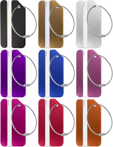 سبائك الألومنيوم علامة الأمتعة علامة الأمتعة المعدنية مع بطاقات الهوية الاسم لمعرف الأمتعة الأمتعة السفر 9 قطعة in Kuwait