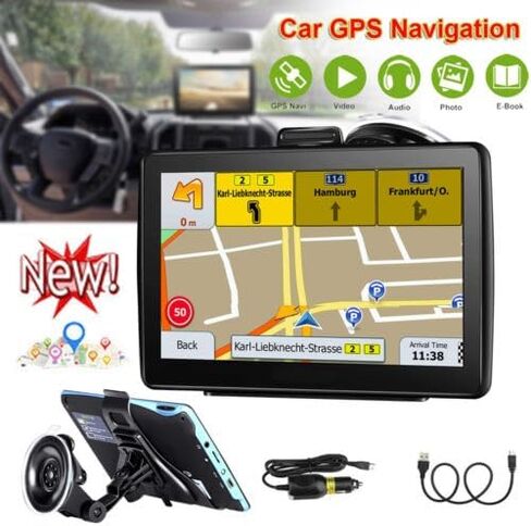 نظام تحديد المواقع العالمي (GPS) للسيارة، نظام تحديد المواقع العالمي (GPS) بشاشة تعمل باللمس مقاس 7 بوصات، خرائط 2024 (تحديثات مجانية مدى الحياة)، نظام تحديد المواقع العالمي (GPS) للشاحنة يدعم التوجيه الصوتي لاتجاه الانعطاف، تحذير السرعة والضوء الأحمر، تو in Kuwait