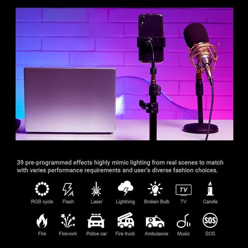 Godox CL10 كامل اللون RGB LED للبث عبر الإنترنت، 39 تأثيرات خاصة، جهاز تحكم عن بعد RCR10/تعديل تطبيق iPhone، للبث المباشر، ضوء الخلفية، مشهد الغلاف الجوي in Saudi Arabia