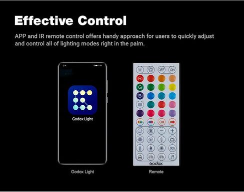 Godox CL10 كامل اللون RGB LED للبث عبر الإنترنت، 39 تأثيرات خاصة، جهاز تحكم عن بعد RCR10/تعديل تطبيق iPhone، للبث المباشر، ضوء الخلفية، مشهد الغلاف الجوي in Saudi Arabia