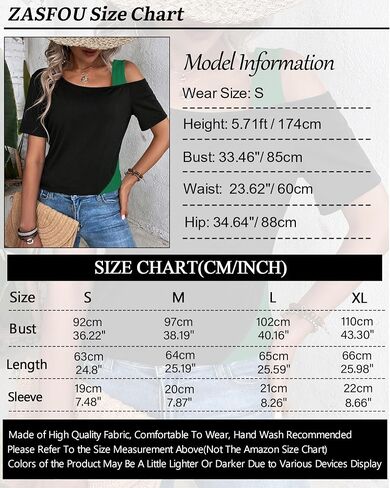 ZASFOU Womens Tops Asymmetrical Cold Shoulder Short Sleeve Blouses Summer Casual Loose Fit Tunics T Shirts for Women 2024 in Saudi Arabia