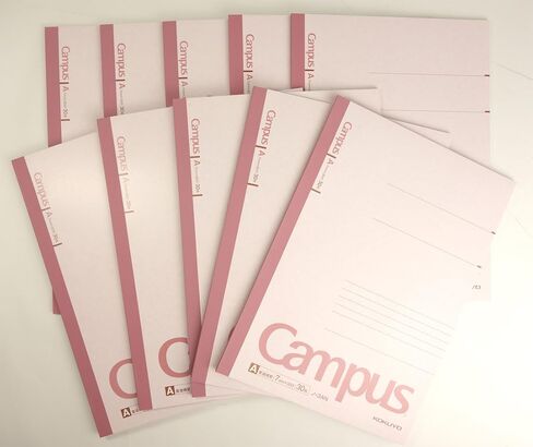 دفتر KOKUYO Campus، مقاس 7 مم، شبه B5، 30 ورقة، 30 سطرًا، وردي، عبوة من 10 قطع، مستورد من اليابان (NO-3ANX10) in Saudi Arabia