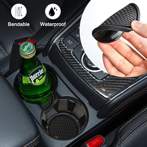 TUTUDOW 2 في 1 إكسسوارات داخلية للسيارات (4 عبوات من قواعد الأكواب لحامل الأكواب) و(4 عبوات من الخطافات لمسند رأس مقعد السيارة) - أسود in Kuwait