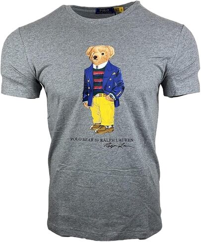 POLO RALPH LAUREN Mens Classic Fit Bear Graphic Crewneck T-Shirt (XX-Large, Grey Bear) in Saudi Arabia