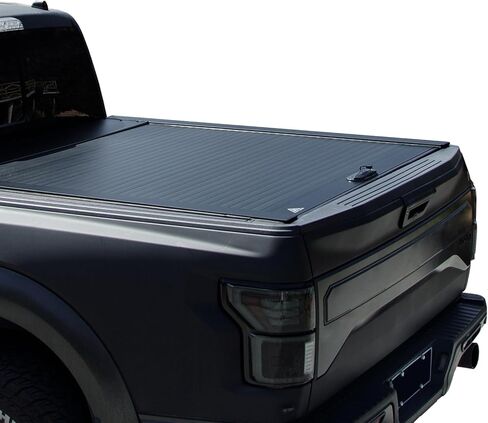 غطاء تونيو لسرير الشاحنة الصلبة قابل للسحب من HILAKE يناسب 2019-2024 Ram 1500 5.7 قدم سرير شاحنة غير لامع أسود من الألومنيوم مقاوم للماء in Kuwait