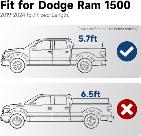 غطاء تونيو لسرير الشاحنة الصلبة قابل للسحب من HILAKE يناسب 2019-2024 Ram 1500 5.7 قدم سرير شاحنة غير لامع أسود من الألومنيوم مقاوم للماء in Kuwait