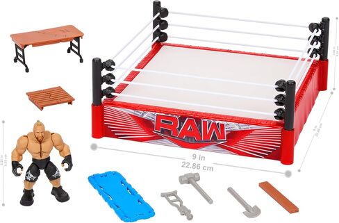 مجموعة ألعاب Mattel WWE Action Figure Playset Knuckle Crunchers Rebound Ring مع ملحقات وتقنية Flex Mat in Saudi Arabia