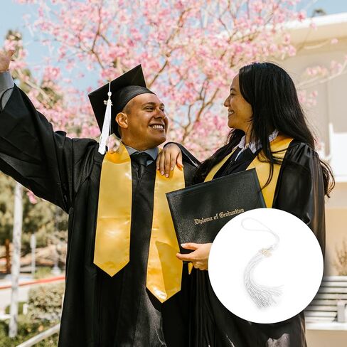 KINBOM 6pcs Graduation Cap Tassels 2022, Academic Graduation Tassel 2022 with 2022 Year Golden Charm for Graduation Ceremonies (Red, Black, White) in Saudi Arabia