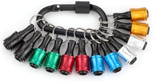 12 قطعة من katerk 1/4 بوصة حامل لقم مفك براغي من سبائك الألومنيوم، خفيف الوزن سريع التغيير، شريط تمديد سلسلة المفاتيح، محول برغي الحفر قابل للحمل (مع حلقة تسلق سوداء) in Kuwait