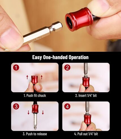 12 قطعة من katerk 1/4 بوصة حامل لقم مفك براغي من سبائك الألومنيوم، خفيف الوزن سريع التغيير، شريط تمديد سلسلة المفاتيح، محول برغي الحفر قابل للحمل (مع حلقة تسلق سوداء) in Kuwait