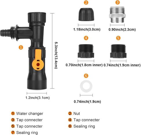 Zerodis Aquarium Fish Tank Water Changer, Faucet Nozzles Pump Replacement with 2 Faucet Adapters in Saudi Arabia
