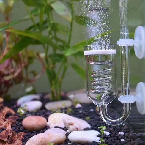 قطعة واحدة من Bilindasly أنبوب حلزوني CO2 موزع رذاذ لحوض السمك ملحقات إمداد حوض السمك المزروع مع أنبوب على شكل حرف U، صمام فحص، صمام التحكم في حجم الهواء، كوب الشفط in Kuwait