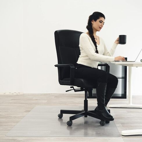 Heavy Duty Office Chair Mat with Lip for Hard Floor - 46" X 60" Inches | Clear, Anti-Slip, and Durable Carpet Protector | Premium Desk Chair Mat for Enhanced Floor Protection in Saudi Arabia