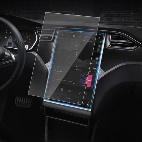 i-Tensodo Tempered Glass Screen Protector For Tesla Model X and Model S 17 inch, 9H Hardness Car Navigation Tempered Glass Anti Fingerprint and Scratch Resistance in Saudi Arabia
