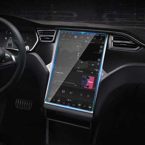 i-Tensodo Tempered Glass Screen Protector For Tesla Model X and Model S 17 inch, 9H Hardness Car Navigation Tempered Glass Anti Fingerprint and Scratch Resistance in Saudi Arabia