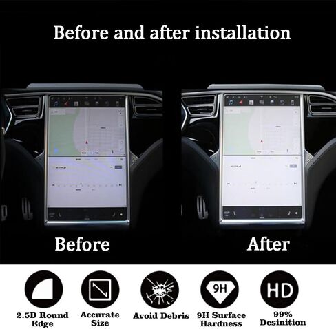 i-Tensodo Tempered Glass Screen Protector For Tesla Model X and Model S 17 inch, 9H Hardness Car Navigation Tempered Glass Anti Fingerprint and Scratch Resistance in Saudi Arabia
