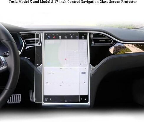 i-Tensodo Tempered Glass Screen Protector For Tesla Model X and Model S 17 inch, 9H Hardness Car Navigation Tempered Glass Anti Fingerprint and Scratch Resistance in Saudi Arabia