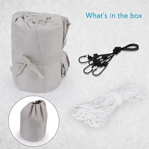 Pyle Universal Boat Adjustable Storage Cover - 17'-20'L to 96" Pontoon Boats Protection Custom Heavy Duty Waterproof Polyester Fabric, Snap Strap, Elastic Cord, Bag in Saudi Arabia