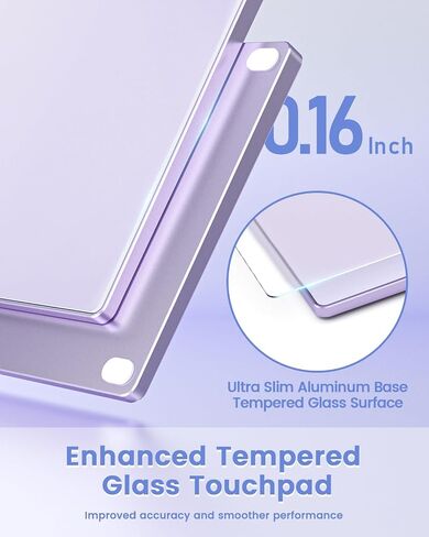seenda Upgraded Trackpad, Tempered Glass Surface with Multi-Touch, Aluminum Slim USB Windows Touchpad with High Precision Navigation for Windows 10/11 Desktop/Laptop/Notebook Computer PC, Purple in Saudi Arabia