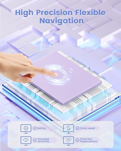 seenda Upgraded Trackpad, Tempered Glass Surface with Multi-Touch, Aluminum Slim USB Windows Touchpad with High Precision Navigation for Windows 10/11 Desktop/Laptop/Notebook Computer PC, Purple in Saudi Arabia